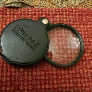 Qirte 10X Mini Magnifying Glass 2.4“/60mm Folding with Leather Sheath